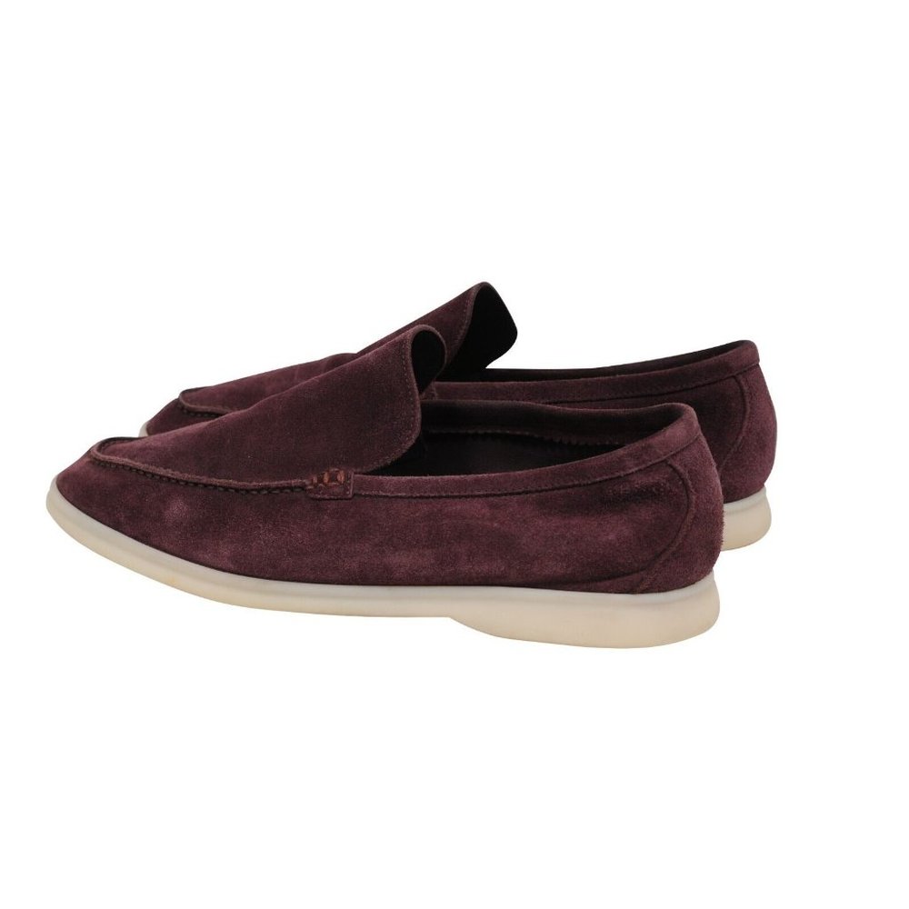 Loro Piana Mens Summer Walk Size US 8.5 41.5 Burgundy Red Suede Slip On Loafer - Picture 5 of 11